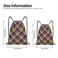 thumbnail image 4 of Kdxio Mardi Gras Plaid Print Drawstring Backpack Bag,Waterproof Draw String Back Sack, Gym Drawstring Bags Swim Bag For Unisex, 4 of 9