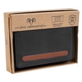 thumbnail image 4 of Jack Abrahams Mens Genuine Goat Nappa Leather Tri-Fold RFID Wallet With ID Window Pocket (Black/Cognac), 4 of 4
