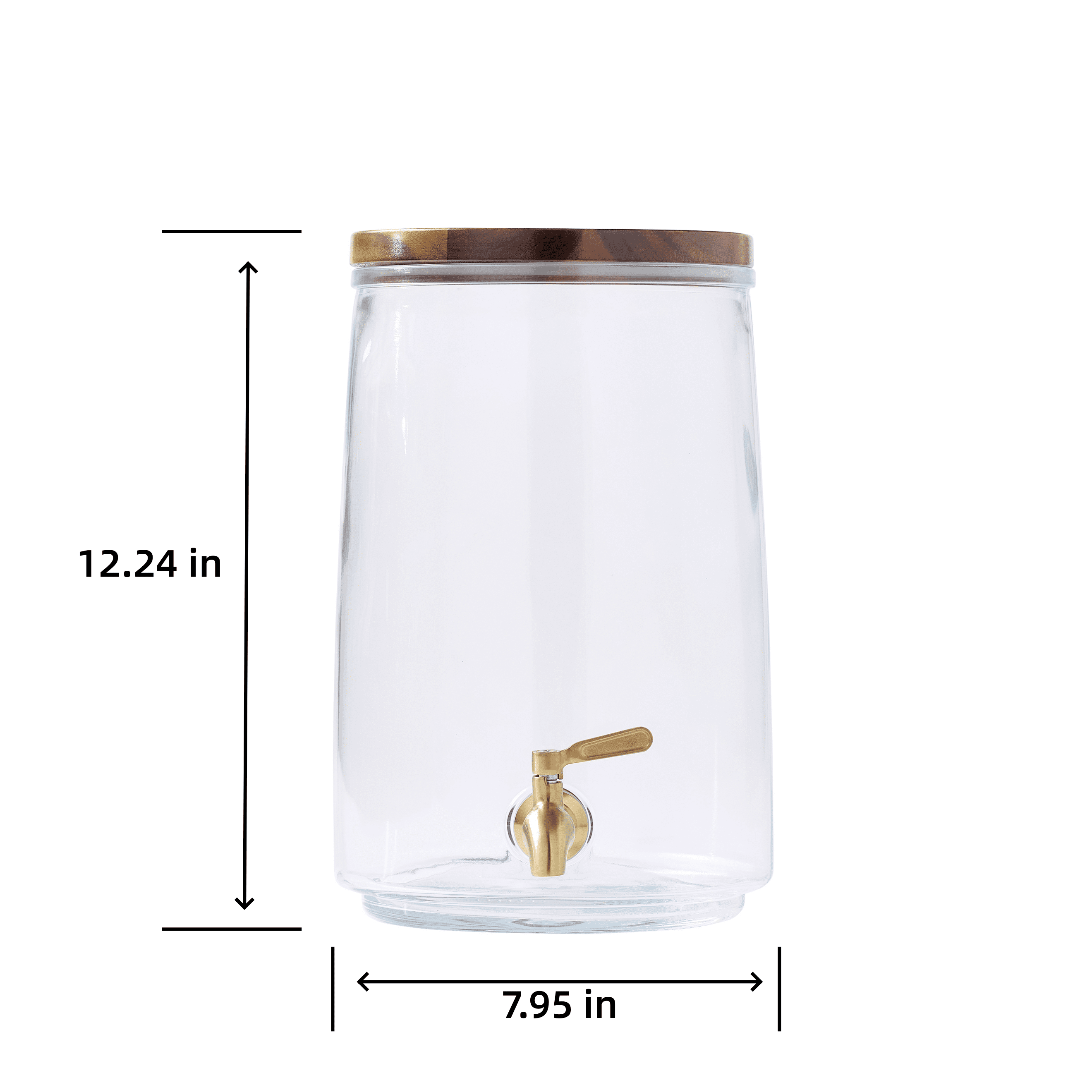 Better Homes & Gardens 2 Gallon Glass Beverage Dispenser with Wood Lid