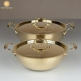 thumbnail image 6 of Swadeshi Blessings Exclusive Range Brass Kadai/ Wok Pan for Cooking with Lid/Teflon-Free/Naturally Non-Stick Brass Utensils with Tin Coating (3 Litres), 6 of 9