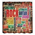 thumbnail image 3 of Ambesonne Retro Shower Curtain, Music Rock 'n' Roll Poster, 69"Wx75"L, Multicolor, 3 of 5