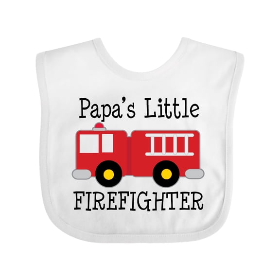 Inktastic Papa's Little Firefighter Boys Baby Bib