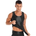 thumbnail image 4 of IEFIEL Mens Glossy Smooth Tank Top Stretchy Sleeveless Vest Yoga Sportswear Swimming Tops Black L, 4 of 7