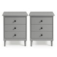 thumbnail image 2 of Pemberly Row 3-Drawer Solid Wood Nightstand in 2 Pack in Gray, 2 of 6