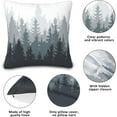 thumbnail image 4 of Misty Forest Pillow Covers 18X18 inch Set of 2 Coniferous Trees Throw Pillow Covers Abstract Art Outdoors Decorative Cushion Case for Bed Couch Sofa Home, 4 of 6