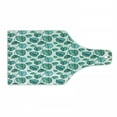 thumbnail image 1 of Green Leaf Cutting Board, Tropical Palm Tree Leaves Exotic Hawaiian Foliage Rainforest Jungle, Tempered Glass Cutting and Serving Board, Wine Bottle Shape, Sea Green Teal White, by Ambesonne, 1 of 1