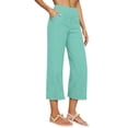 thumbnail image 2 of SEMPAI Women's Cotton Linen Capri Pants Loose Fit Wide Leg, Lightweight Breathable Casual Capris with Pockets, 2 of 5