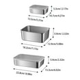 thumbnail image 2 of Stainless Steel Food Containers with Lids, Square Metal Lunch Box Set for Meal Prep, Kitchen Storage, 3 Count Set, 22-57 fl oz, 9.0 x 6.0 Inch, Leakproof Bento Box for Fridge, Camping, Picnic, 2 of 8