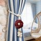 thumbnail image 4 of Abrazaderas para cortinas de camelia y perla | Cuerda trenzada ajustable para cortinas translúcidas y opacas | Accesorio decorativo para ventanas en rosa, caqui, beige y vino, 4 of 6