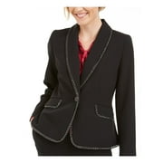 KASPER Womens Black Chain Link Blazer Jacket Petites Size: 4P
