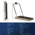 thumbnail image 3 of Costway Up To 7.5MPH 2.25HP 2-in-1 Folding Under Desk Treadmill W/Remote Control  Speaker  APP, Single Display Screen Gold, 3 of 9
