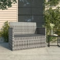 thumbnail image 1 of vidaXL Banc de Jardin avec Coussins Gris 105 cm Rotin Poly, 1 of 5