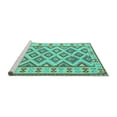 thumbnail image 2 of Ahgly Company Machine Washable Indoor Rectangle Southwestern Turquoise Blue Country Area Rugs, 2' x 4', 2 of 4