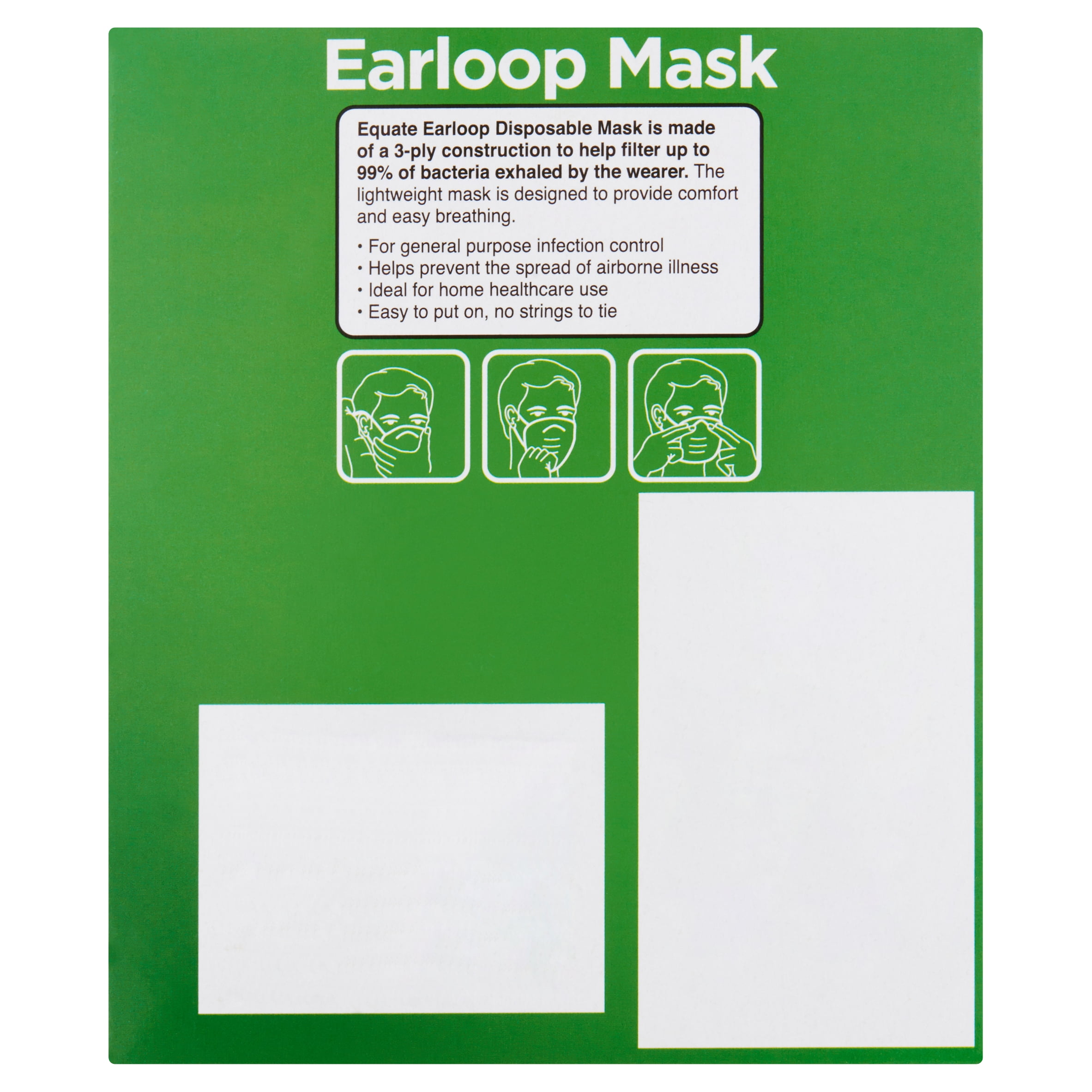 Download 2 Pack Equate Earloop Disposable Facemasks 20 Count Walmart Com Walmart Com PSD Mockup Templates