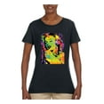 thumbnail image 2 of Colorful Woman Marilyn Monroe Pop Culture Womens Graphic T-Shirt, Black, Small, 2 of 3