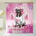 thumbnail image 3 of Faith Love Hope Pitbull Breast Cancer Awareness Survivor Shower Curtain Terrier Dog Lover Waterproof Bathroom Bathtub Curtain - 02017, 3 of 5