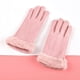 thumbnail image 5 of Guantes de pantalla táctil para mujer, bonitos y cálidos guantes de gamuza de terciopelo para montar en motocicleta para estudiantes, 5 of 5