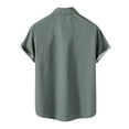 thumbnail image 3 of Uwinwear Men's Vintage Bowling Shirt Button Down Hawaiian Short Sleeve Summer Beach Color Blocked Casual Shirts Lightweight Breathable Tops,Gray,L, 3 of 4