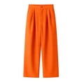 thumbnail image 4 of WERYOUNG Casual Straight Leg Pants For Women High Waist Dress Pants With Flowy Drapery Elastic Waistband For Everyday Wear Stylish Bottoms S, 4 of 4