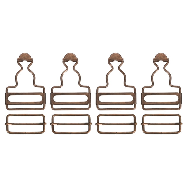 Unique Bargains Overall Buckles 4 Sets Retro Suspender Replacement Buckles 32mm, Copper Tone