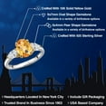 thumbnail image 2 of Gem Stone King 925 Silver and 10K Yellow Gold Yellow Citrine and White Zirconia Engagement Ring for Women | 2.43 Cttw | Oval Checkerboard 9X7MM | Gemstone November Birthstone | Size 7, 2 of 6