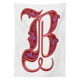 thumbnail image 3 of Ambesonne Letter B Tablecloth Rectangular Table Cover, Gothic Abstract B Sign, 60"x84", Multicolor, 3 of 4