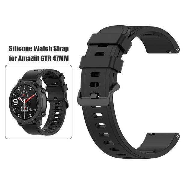 Correa de reloj de silicona de 22 mm para Amazfit GTR 47 mm/Pace/Stratos (negro)