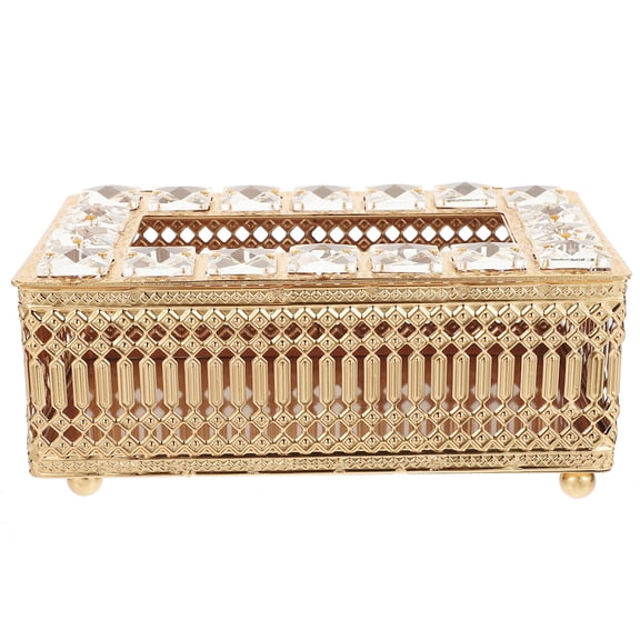 Yardwe Rose Crystal Tissue Box Cover Holder Decorative for Living Room, Office, Bathroom, and Home Storage