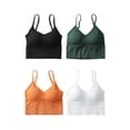 thumbnail image 2 of BadPiggies 4-Pack Women's Comfy Wirefree Seamless Bra Adjustable Cami Lounge Bra Padded Bralettes Longline Pullover Sleep Bras, L/XL, 2 of 6