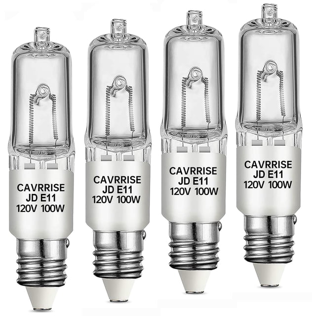 Bombilla CVARRISE JDE11, 100 W, 120 V, halógena, 2700 K, blanco cálido, paquete de 4