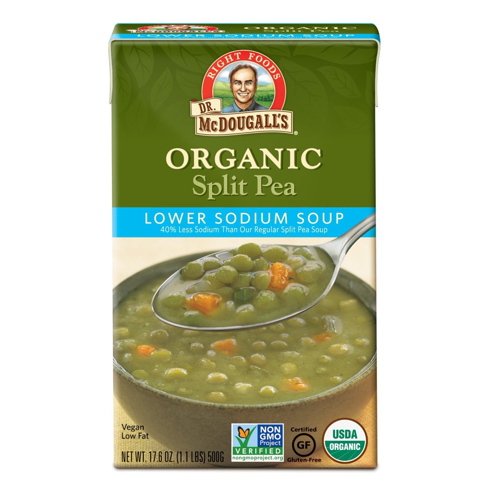 Dr. McDougall's Organic Split Pea Lower Sodium Soup Case of 6 17.6