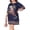 Navy, variant on Plus Size Summer Dress For Women Dress Peacock Print Stretchy Comfort Fit Crew Neck Casual