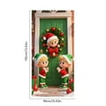 thumbnail image 3 of Christmas Door Curtain - 72.83x35.43in Fabric Hanging Decoration with Elf & Photo Themes, Perfect for Outdoor/Indoor Christmas Day Parties & Background Decor, 185x90cm, C, 3 of 7