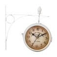 thumbnail image 1 of Reloj de pared de 8,58 pulgadas con números redondos, ideal como regalo, de hierro, de doble cara, para decoración del hogar, estilo retro. Blanco, 1 of 9