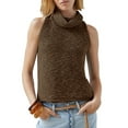 thumbnail image 2 of Sleeveless Women Casual Turtleneck Sweater Fashion Knit Tops, 2 of 5