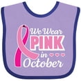 thumbnail image 3 of Inktastic Breast Cancer Awareness We Wear Pink in October Girls Baby Bib, 3 of 4