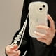 thumbnail image 1 of Funda ondulada con lentejuelas para iPhone, brazalete con cadena, corazón de amor, perla, azul, lindo, coreano, 3D, 14, 13, 12, 11 Pro Max, X, XS, XR, Kawaii, 1 of 4