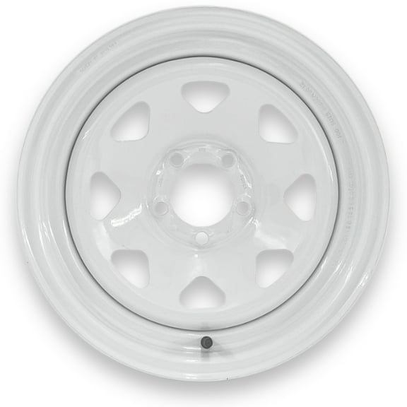 SteelMaster Steel Trailer Wheel 15x6 5 on 4.5 Bolt TR600HP White Eight Spoke