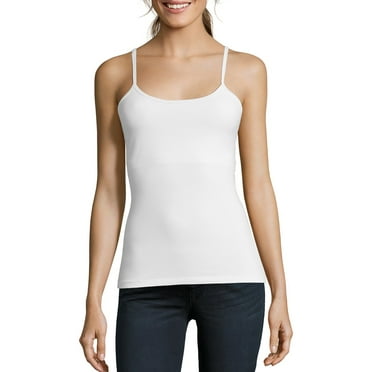 Hanes Women's Stretch Cotton Cami With Built-In Shelf Bra, Style O9342