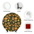 thumbnail image 4 of Balery Autumn Harvest Pumpkin Basket Print Bone China Decorative Plate Ceramic Dinner Plates Art Crafts with Display Stand-10in, 4 of 6