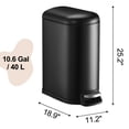 thumbnail image 3 of Kitchen Trash Can Combo Set of 2, 10.6 Gallon and 2.6 Gallon, Bathroom Trash Can with Lid and Step Pedal, Stainless Steel Garbage Can, 3 of 7