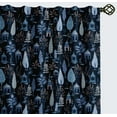 thumbnail image 2 of Vargottam Cotton Curtains for Windows - 3-in-1 Rod Pocket/Back Tab Short Window Drapes - Light Filtering Cotton Canvas Panels - Set of 2, 52"x63" - Tree Print (Blue), 2 of 8