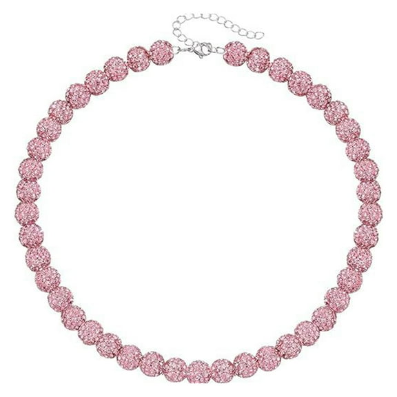 BELOWSYALER Unique Baseball Necklace Rhinestones Ball Neckchain Fashionable Jewelry for Active Individuals Sports Accessory