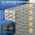 thumbnail image 5 of XIZZI 8 Pieces Outdoor Patio Furniture All Weather Rattan Conversation Set High Back Seating Set Modular Outside Sectional Sofa with Swivel Rocking Chairs for Porch,Navy Blue, 5 of 9