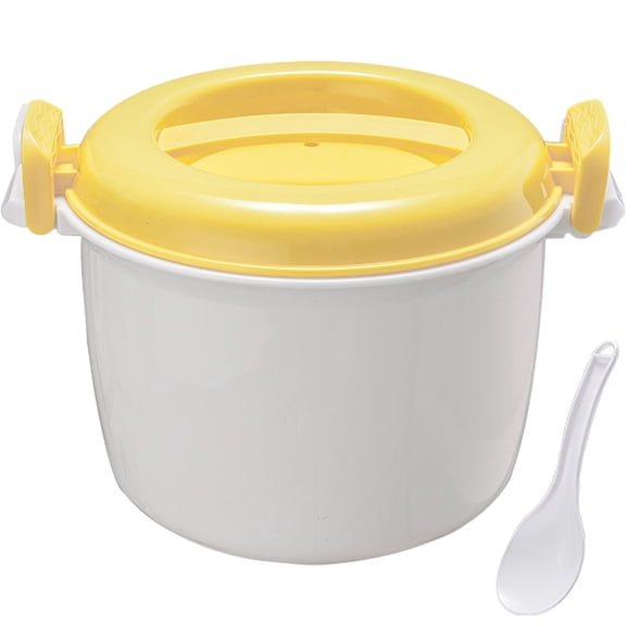 Yvsxxv Microwave Rice Cooker Mini Travel Steamer Food Container Portable Microwave Cookware for Rice Vegetable Noodles Pasta, 1800ML