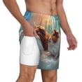 thumbnail image 3 of Picia Cloud Guinea Pig pattern Mens Swim Trunks with Compression Liner Stretch Beach Shorts Quick Dry with Zipper Pockets No-Chafing Board Shorts-Medium, 3 of 9
