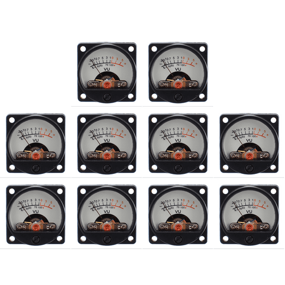 Peggybuy 6V-12V Panel VU Meter Warm Back Light Recording 500UA VU Meter Audio Level Amp