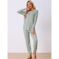 thumbnail image 2 of DARING DIVA Women's Travel Outfit Knit Long Sleeve Loungewear Set 2XL Grey, 2 of 6