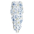 thumbnail image 4 of Xoenoiee Blue Forget-me-not Print Kaftan Dresses for Women Plus Size Batwing Sleeve Caftans Long Bathing Suit Cover Up V Neck Maxi Beach Dress Loungewear, 4 of 7