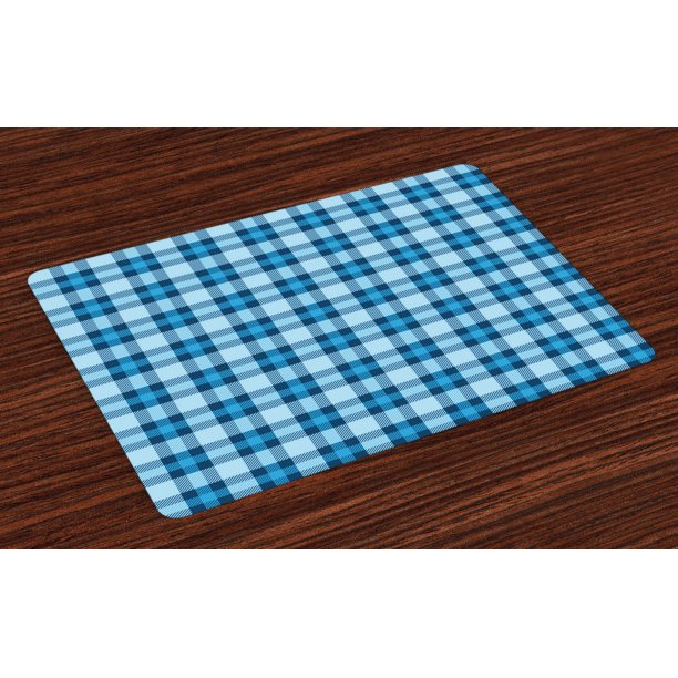 Checkered Placemats Set of 4 Intersecting Stripes and Squares Picnic